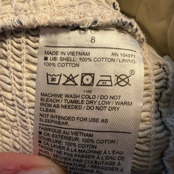 Janie & Jack blue and cream floral smocked skirt size 8 - Picture 5 of 5